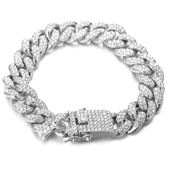 White Gold Iced Cuban Link Bracelet • Micro-Paved Chain • Luxury Jewelry - Picture 1 of 4